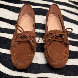 J. Crew NWOT Brown Suede Loafers perfect condition!